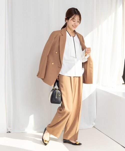 NOLLEY’S(ノーリーズ)の「ウォッシャブルハイスペック麻調愛されセミワイドパンツ(その他パンツ・レディース・キャメル/ベージュ/ネイビー・38/36/34/40)」の17枚目の写真