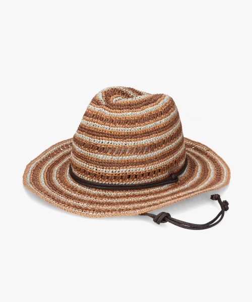 OVERRIDE（オーバーライド）の「OVERRIDE  PAPER BO CROCHET HAT / オーバーライド（ハット・レディース・ブラウン/ライトグリーン・58cm）」の5枚目の写真