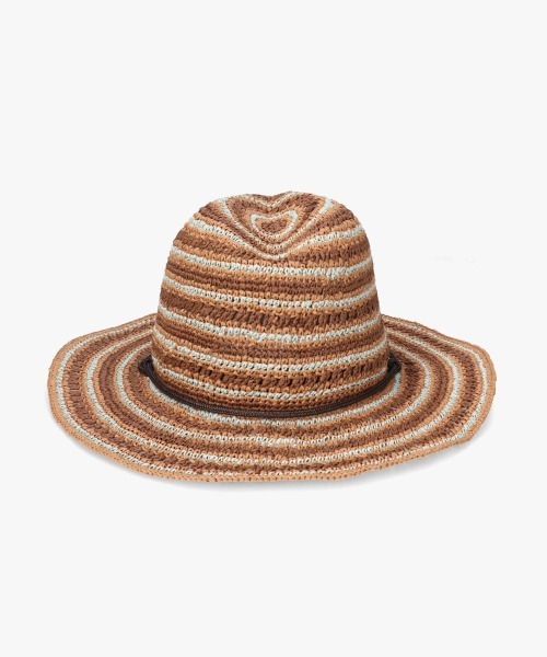 OVERRIDE（オーバーライド）の「OVERRIDE  PAPER BO CROCHET HAT / オーバーライド（ハット・レディース・ブラウン/ライトグリーン・58cm）」の6枚目の写真