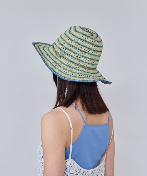 OVERRIDE（オーバーライド）の「OVERRIDE  PAPER BO CROCHET HAT / オーバーライド（ハット・レディース・ブラウン/ライトグリーン・58cm）」の9枚目の写真