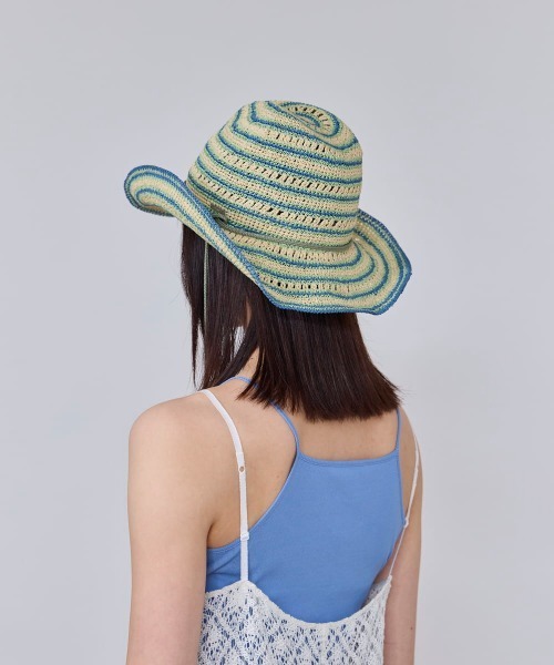OVERRIDE（オーバーライド）の「OVERRIDE  PAPER BO CROCHET HAT / オーバーライド（ハット・レディース・ブラウン/ライトグリーン・58cm）」の12枚目の写真