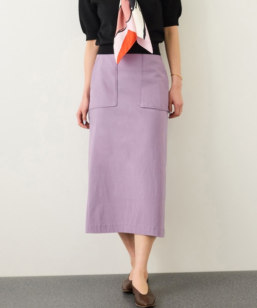 ROPE'（ロペ）の「[美人スカート]ハイストレッチポケット付きタイトスカート（スカート・レディース・サックスブルー/ダークブラウン/ラベンダー/ネイビー・36/38）」の4枚目の写真