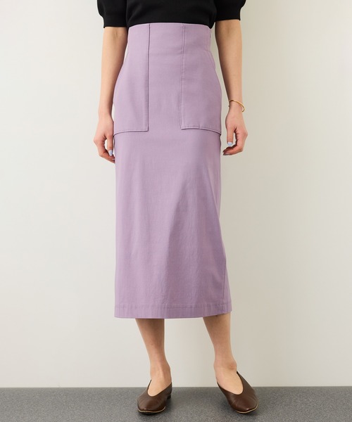 ROPE'（ロペ）の「[美人スカート]ハイストレッチポケット付きタイトスカート（スカート・レディース・サックスブルー/ダークブラウン/ラベンダー/ネイビー・36/38）」の5枚目の写真
