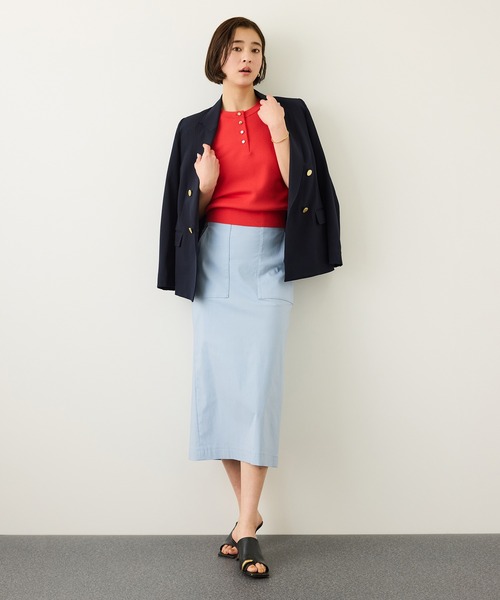 ROPE'（ロペ）の「[美人スカート]ハイストレッチポケット付きタイトスカート（スカート・レディース・サックスブルー/ダークブラウン/ラベンダー/ネイビー・36/38）」の9枚目の写真