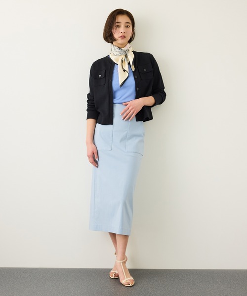 ROPE'（ロペ）の「[美人スカート]ハイストレッチポケット付きタイトスカート（スカート・レディース・サックスブルー/ダークブラウン/ラベンダー/ネイビー・36/38）」の11枚目の写真