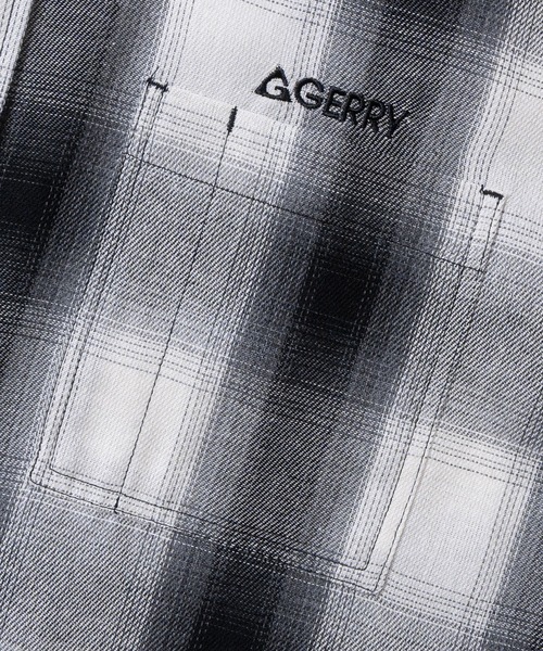 GERRY(ジェリー)の「【ag】〔GERRY/ジェリー〕ワンポイントロゴ オンブレチェック 半袖シャツ(シャツ/ブラウス・メンズ・ホワイト/ブラック/ブルー・MEDIUM/LARGE)」の6枚目の写真