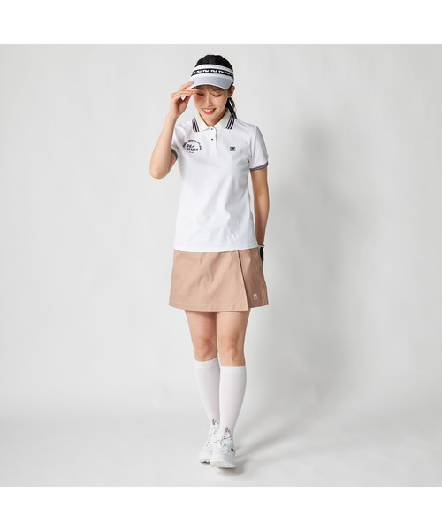 FILA GOLF(フィラゴルフ )の「FILA GOLF フィラゴルフ ゴルフウェア ECOマイクロカノコ 吸汗速乾 UVカット 半袖ポロシャツ(ポロシャツ・レディース・ホワイト/ベージュ/ネイビー・M/L/LL/3L)」の7枚目の写真