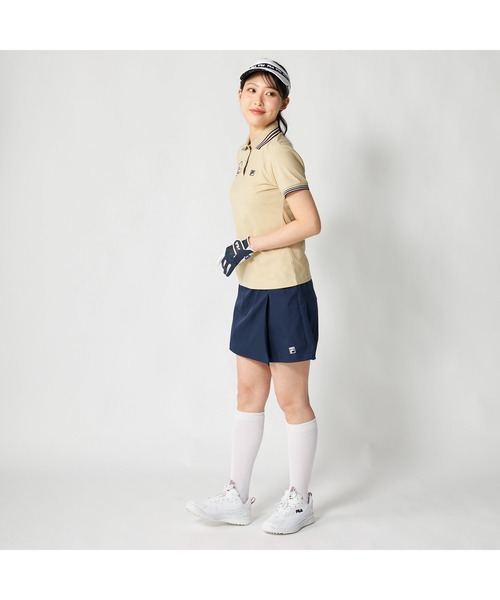 FILA GOLF(フィラゴルフ )の「FILA GOLF フィラゴルフ ゴルフウェア ECOマイクロカノコ 吸汗速乾 UVカット 半袖ポロシャツ(ポロシャツ・レディース・ホワイト/ベージュ/ネイビー・M/L/LL/3L)」の17枚目の写真