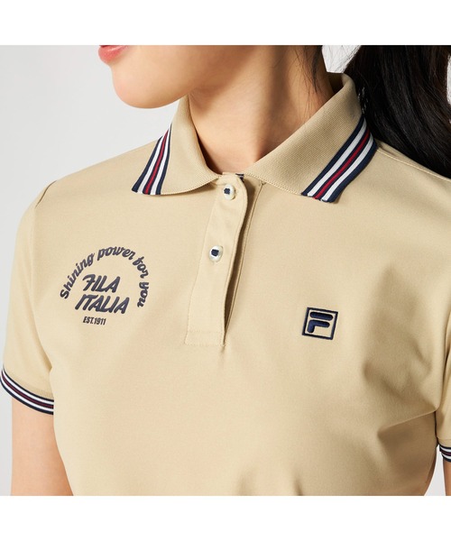 FILA GOLF(フィラゴルフ )の「FILA GOLF フィラゴルフ ゴルフウェア ECOマイクロカノコ 吸汗速乾 UVカット 半袖ポロシャツ(ポロシャツ・レディース・ホワイト/ベージュ/ネイビー・M/L/LL/3L)」の21枚目の写真