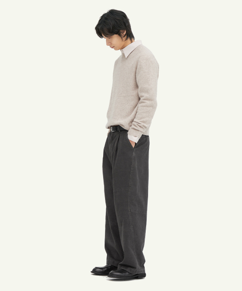 INTEMPOMOOD(インテンポムード)の「ガーメントダイワンタックパンツ_チャコール(その他パンツ・レディース・チャコール・LARGE/X-LARGE/MEDIUM)」の4枚目の写真