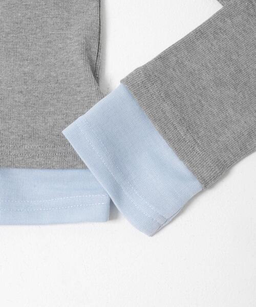 SENSE OF PLACE by URBAN RESEARCH(センスオブプレイスバイアーバンリサーチ)の「『洗濯可』ヘンリーネックレイヤードトップ(Tシャツ/カットソー・レディース・ブラック/グレー/ベージュ・ONE)」の10枚目の写真