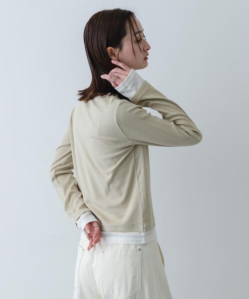 SENSE OF PLACE by URBAN RESEARCH(センスオブプレイスバイアーバンリサーチ)の「『洗濯可』ヘンリーネックレイヤードトップ(Tシャツ/カットソー・レディース・ブラック/グレー/ベージュ・ONE)」の18枚目の写真