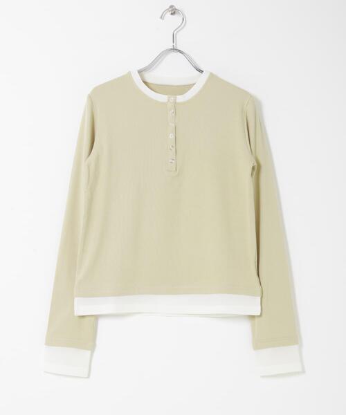 SENSE OF PLACE by URBAN RESEARCH(センスオブプレイスバイアーバンリサーチ)の「『洗濯可』ヘンリーネックレイヤードトップ(Tシャツ/カットソー・レディース・ブラック/グレー/ベージュ・ONE)」の22枚目の写真