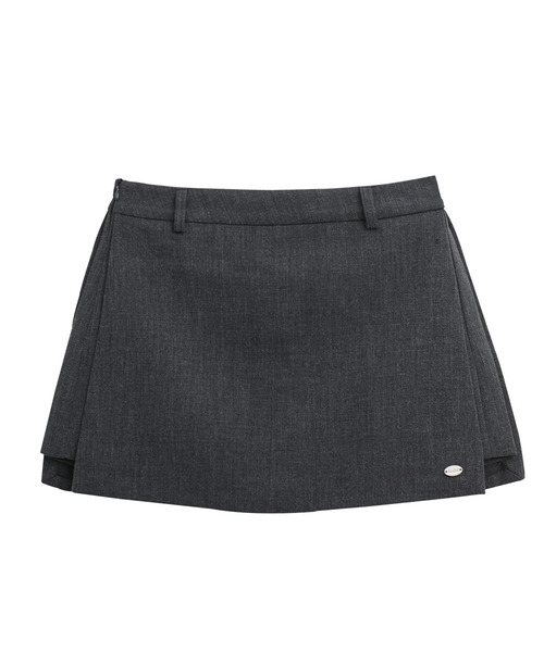 SLOWLOLLI（スローローリ）の「Wrap mini skirt pants_2 Colors（スカート・レディース・ブラック/グレー・1(S)/2(M)/3(L)）」の2枚目の写真