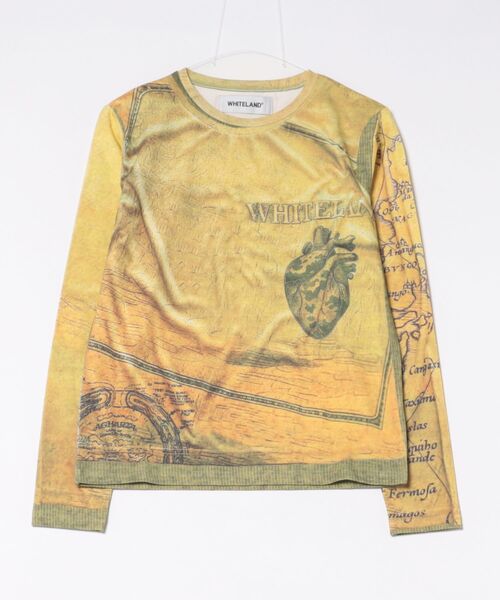 WHITELAND（ホワイトランド）の「WHITELAND/ホワイトランド/TRANSCRIPTION L/S TEE（Tシャツ/カットソー・レディース・イエロー/グレー・F）」の2枚目の写真