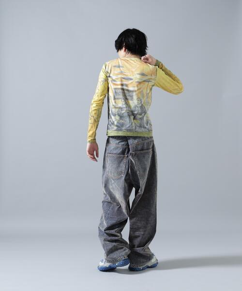 WHITELAND(ホワイトランド)の「WHITELAND/ホワイトランド/TRANSCRIPTION L/S TEE(Tシャツ/カットソー・レディース・イエロー/グレー・F)」の3枚目の写真