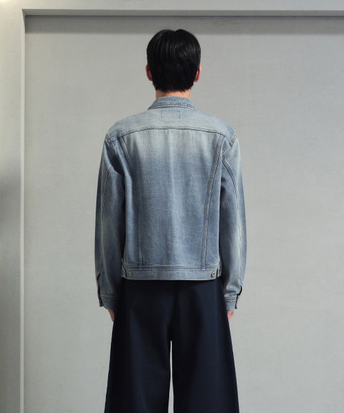 MUSINSA STANDARD（ムシンサスタンダード）の「プレーリーデニムトラッカージャケット [ライトインディゴ]（デニムジャケット・メンズ・その他・MEDIUM/LARGE/X-LARGE/2XL）」の3枚目の写真