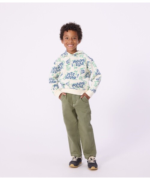 PETIT BATEAU(プチバトー)の「スウェットフーディー(パーカー・キッズ・ホワイト系その他・4YEAR/3YEAR)」の1枚目の写真