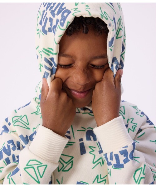 PETIT BATEAU(プチバトー)の「スウェットフーディー(パーカー・キッズ・ホワイト系その他・4YEAR/3YEAR)」の3枚目の写真