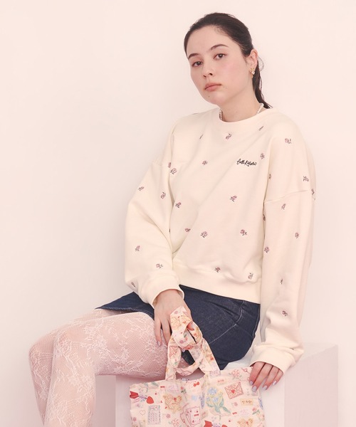 Cath Kidston(キャスキッドソン)の「総柄刺繍スウェットトップス Rose Embroidery(スウェット・レディース・グレー/ブラウン/アイボリー・FREE)」の15枚目の写真
