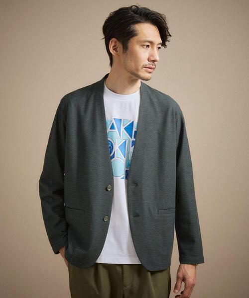 TAKEO KIKUCHI（タケオキクチ）の「【抗菌防臭】バーズアイメッシュノーカラージャケット（ノーカラージャケット・メンズ・グレー/ブルー系その他/ネイビー/ブラウン系その他・04/03/02）」の4枚目の写真