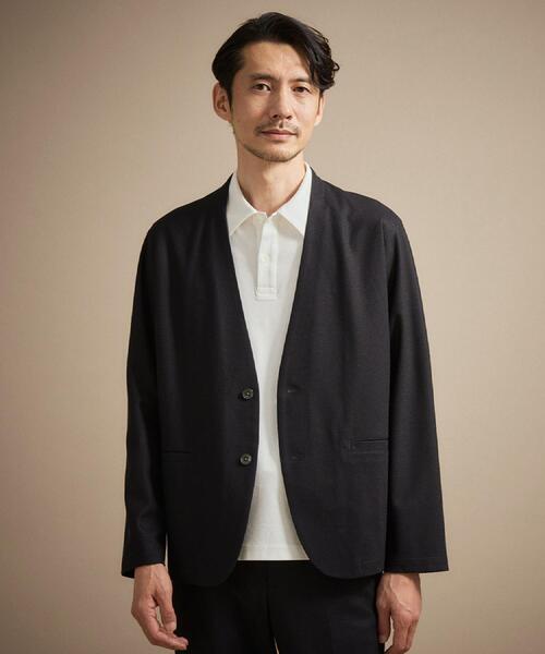 TAKEO KIKUCHI（タケオキクチ）の「【抗菌防臭】バーズアイメッシュノーカラージャケット（ノーカラージャケット・メンズ・グレー/ブルー系その他/ネイビー/ブラウン系その他・04/03/02）」の3枚目の写真