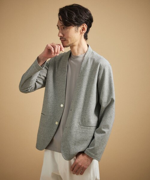 TAKEO KIKUCHI（タケオキクチ）の「【抗菌防臭】バーズアイメッシュノーカラージャケット（ノーカラージャケット・メンズ・グレー/ブルー系その他/ネイビー/ブラウン系その他・04/03/02）」の6枚目の写真