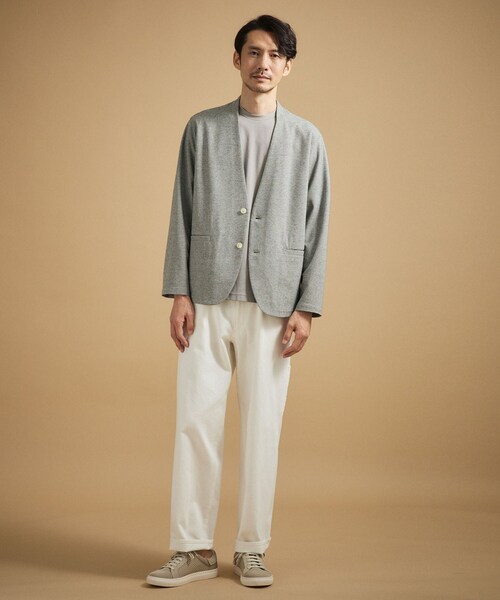 TAKEO KIKUCHI（タケオキクチ）の「【抗菌防臭】バーズアイメッシュノーカラージャケット（ノーカラージャケット・メンズ・グレー/ブルー系その他/ネイビー/ブラウン系その他・04/03/02）」の7枚目の写真