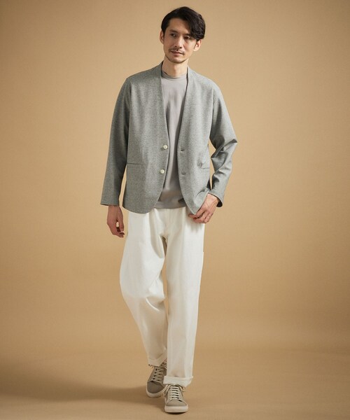 TAKEO KIKUCHI（タケオキクチ）の「【抗菌防臭】バーズアイメッシュノーカラージャケット（ノーカラージャケット・メンズ・グレー/ブルー系その他/ネイビー/ブラウン系その他・04/03/02）」の8枚目の写真