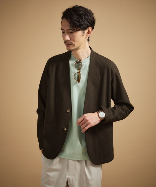 TAKEO KIKUCHI（タケオキクチ）の「【抗菌防臭】バーズアイメッシュノーカラージャケット（ノーカラージャケット・メンズ・グレー/ブルー系その他/ネイビー/ブラウン系その他・04/03/02）」の12枚目の写真