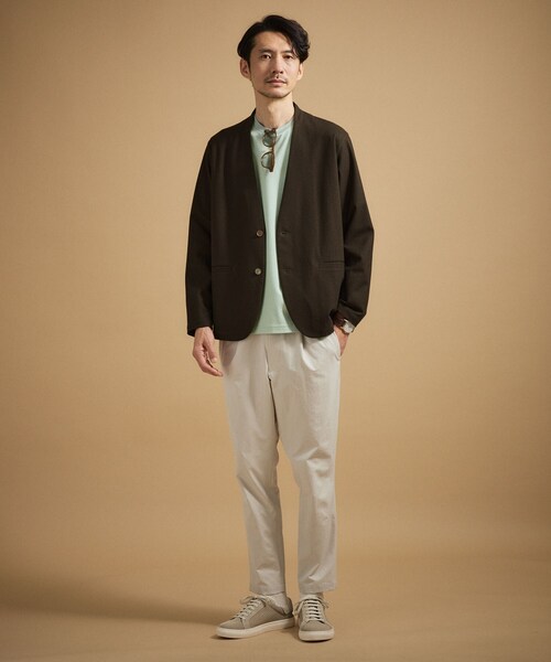 TAKEO KIKUCHI（タケオキクチ）の「【抗菌防臭】バーズアイメッシュノーカラージャケット（ノーカラージャケット・メンズ・グレー/ブルー系その他/ネイビー/ブラウン系その他・04/03/02）」の14枚目の写真