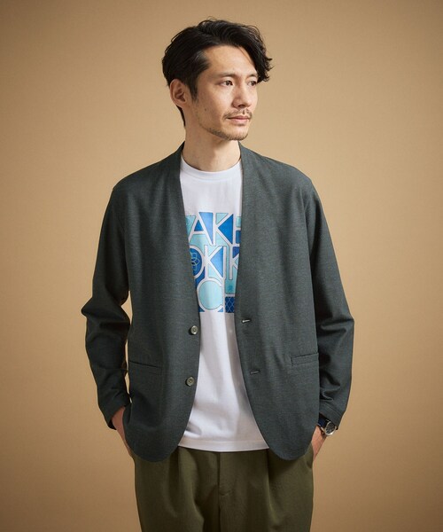 TAKEO KIKUCHI（タケオキクチ）の「【抗菌防臭】バーズアイメッシュノーカラージャケット（ノーカラージャケット・メンズ・グレー/ブルー系その他/ネイビー/ブラウン系その他・04/03/02）」の16枚目の写真