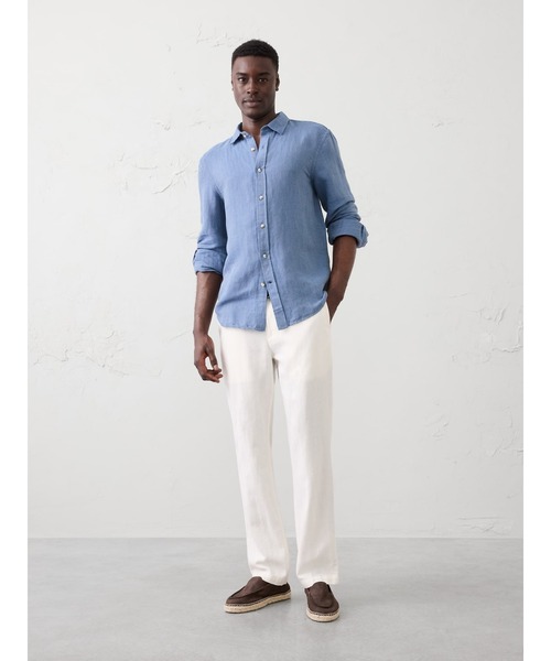 BANANA REPUBLIC FACTORY STORE（バナナリパブリック ファクトリーストア）の「BANANA REPUBLIC FACTORY STORE　　スリムフィット ストレート リネンブレンド トラウザーパンツ（その他パンツ・メンズ・ベージュ/ホワイト/カーキ/グレー・28W 30L/34W 30L/33W 30L/32W 30L/31W 30L/30W 30L/29W 30L）」の10枚目の写真