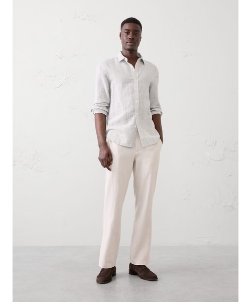 BANANA REPUBLIC FACTORY STORE（バナナリパブリック ファクトリーストア）の「BANANA REPUBLIC FACTORY STORE　　スリムフィット ストレート リネンブレンド トラウザーパンツ（その他パンツ・メンズ・ベージュ/ホワイト/カーキ/グレー・28W 30L/34W 30L/33W 30L/32W 30L/31W 30L/30W 30L/29W 30L）」の7枚目の写真