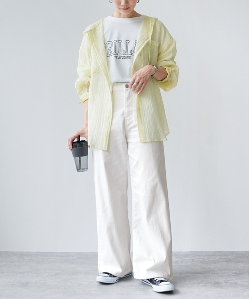 reca(レカ)の「クーリッシュデニムワイドパンツ(デニムパンツ・レディース・ホワイト/ネイビー/ブルー系その他・M/L/LL)」の8枚目の写真