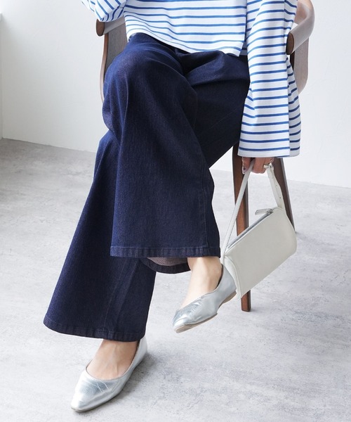 reca(レカ)の「クーリッシュデニムワイドパンツ(デニムパンツ・レディース・ホワイト/ネイビー/ブルー系その他・M/L/LL)」の13枚目の写真