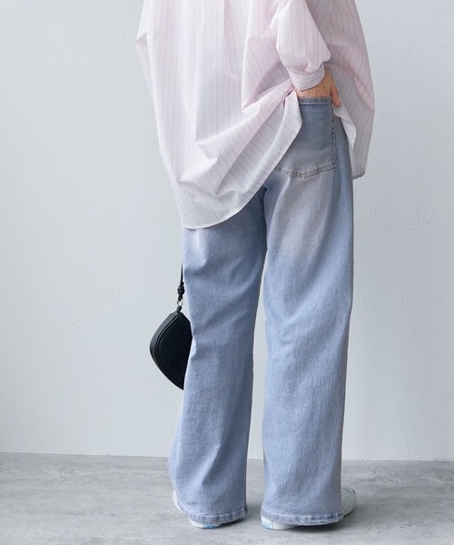 reca(レカ)の「クーリッシュデニムワイドパンツ(デニムパンツ・レディース・ホワイト/ネイビー/ブルー系その他・M/L/LL)」の17枚目の写真