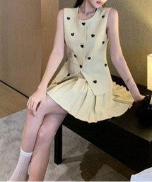 NoBelle（ノベル）の「ワンホン/財閥系　テーラードベスト×プリーツスカート　セットアップ（セットアップ）」