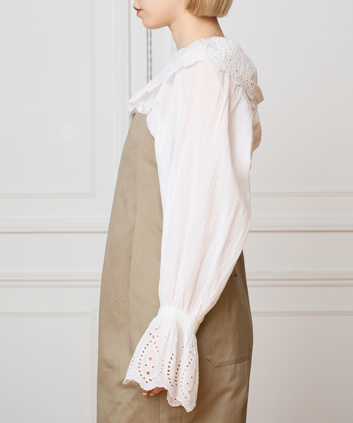 IENA LA BOUCLE（イエナラブークル）の「IENA LA BOUCLE シアーフリルブラウス（シャツ/ブラウス・レディース・ホワイト・FREE）」の9枚目の写真