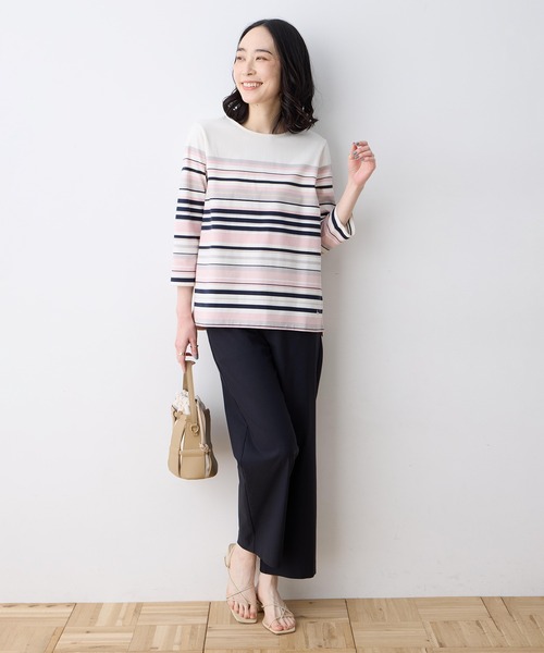 DECOY SINCE 1981(デコイシンスイチキュウハチイチ)の「パネルボーダーTシャツ【オーガニックコットンブレンド】(Tシャツ/カットソー・レディース・ピンク/ネイビー/サックスブルー・M/L/LL)」の15枚目の写真