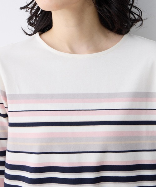 DECOY SINCE 1981(デコイシンスイチキュウハチイチ)の「パネルボーダーTシャツ【オーガニックコットンブレンド】(Tシャツ/カットソー・レディース・ピンク/ネイビー/サックスブルー・M/L/LL)」の16枚目の写真