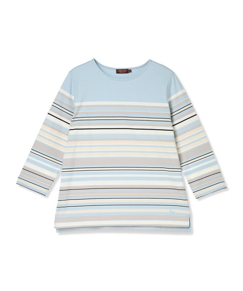 DECOY SINCE 1981(デコイシンスイチキュウハチイチ)の「パネルボーダーTシャツ【オーガニックコットンブレンド】(Tシャツ/カットソー・レディース・ピンク/ネイビー/サックスブルー・M/L/LL)」の20枚目の写真