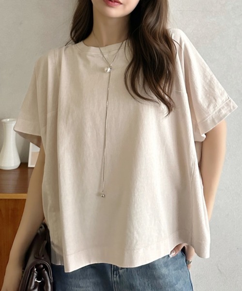 Eclat one(エクラワン)の「【Eclat one】 BIG スクエア Tシャツ(Tシャツ/カットソー・レディース・チャコール/ライム/アイボリー・FREE)」の4枚目の写真
