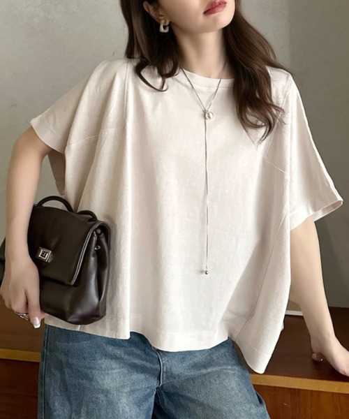 Eclat one(エクラワン)の「【Eclat one】 BIG スクエア Tシャツ(Tシャツ/カットソー・レディース・チャコール/ライム/アイボリー・FREE)」の8枚目の写真