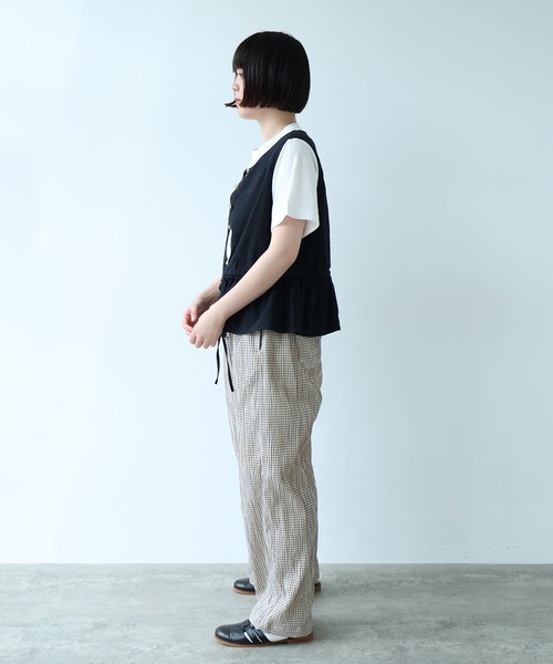 bulle de savon(ビュルデサボン)の「mini check イージーパンツ(その他パンツ・レディース・カーキ/ネイビー・FREE)」の11枚目の写真