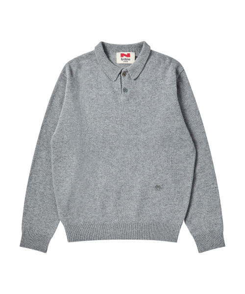 Beyond Closet（-）の「[COLLECTION LINE] ヘリテージポロウールニットグレー（ニット/セーター・メンズ・その他・MEDIUM/LARGE）」の2枚目の写真