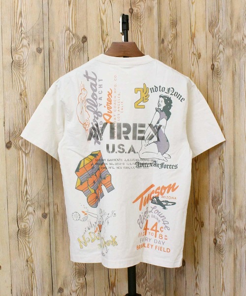 AVIREX(アヴィレックス)の「ARCHIVE PRINT TEE(Tシャツ/カットソー・メンズ・チャコールグレー/アイボリー・XXL/XL/L/M)」の4枚目の写真