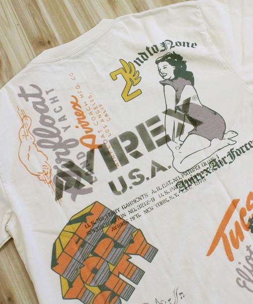 AVIREX(アヴィレックス)の「ARCHIVE PRINT TEE(Tシャツ/カットソー・メンズ・チャコールグレー/アイボリー・XXL/XL/L/M)」の6枚目の写真