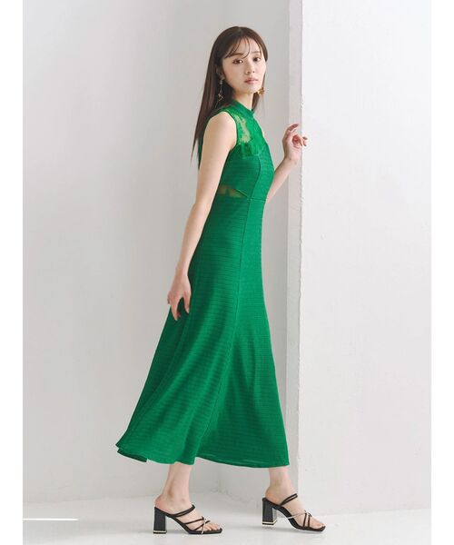 MERCURYDUO(マーキュリーデュオ)の「レースブロッキングカットワンピース(ワンピース・レディース・ブラック/グリーン・SMALL/MEDIUM)」の5枚目の写真
