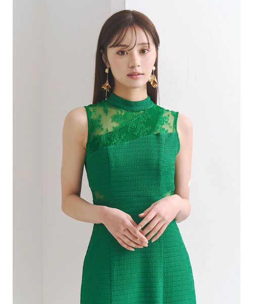 MERCURYDUO(マーキュリーデュオ)の「レースブロッキングカットワンピース(ワンピース・レディース・ブラック/グリーン・SMALL/MEDIUM)」の7枚目の写真